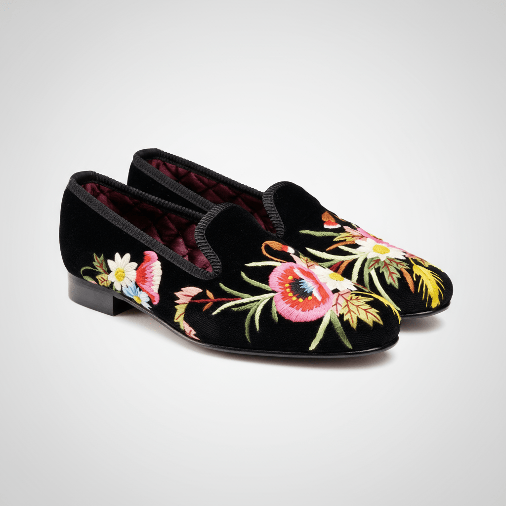 Crockett & Jones Albert Poppies – Slippers Women Velvet  display picture 3