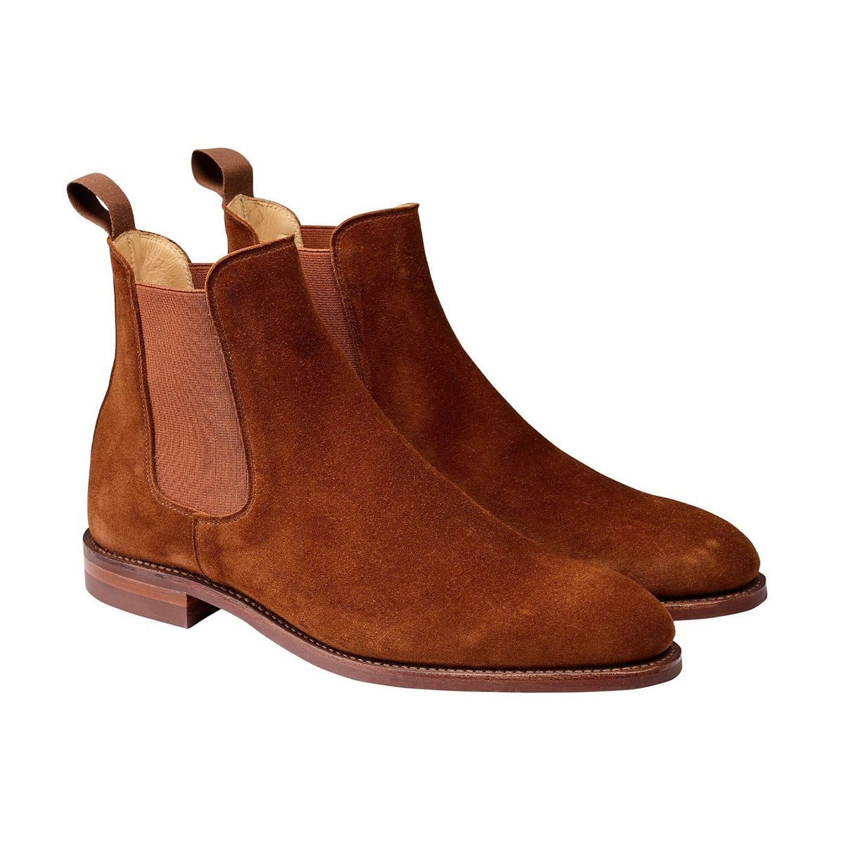 Bonnie Chelsea Boot, Polo Brown Calf Suede 'City' Crockett & Jones