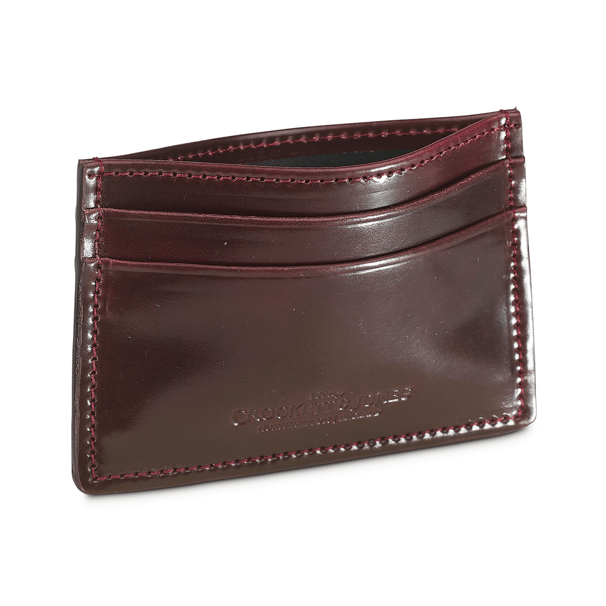Card Holder Burgundy Shell Cordovan - Crockett & Jones