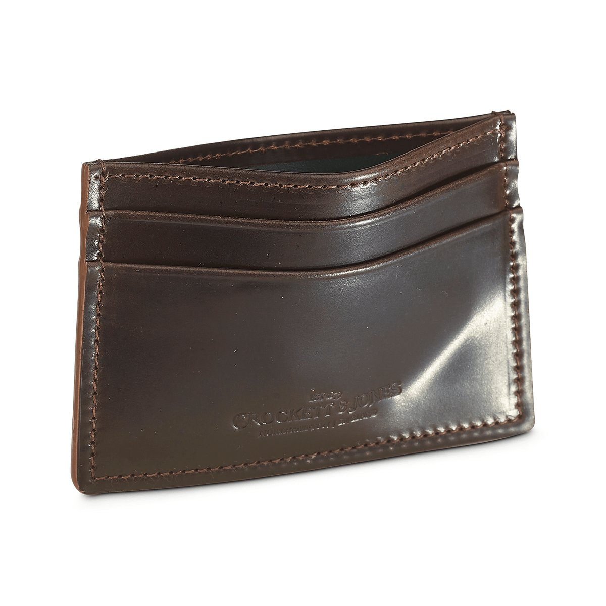 Card Holder Dark Brown Shell Cordovan - Crockett & Jones