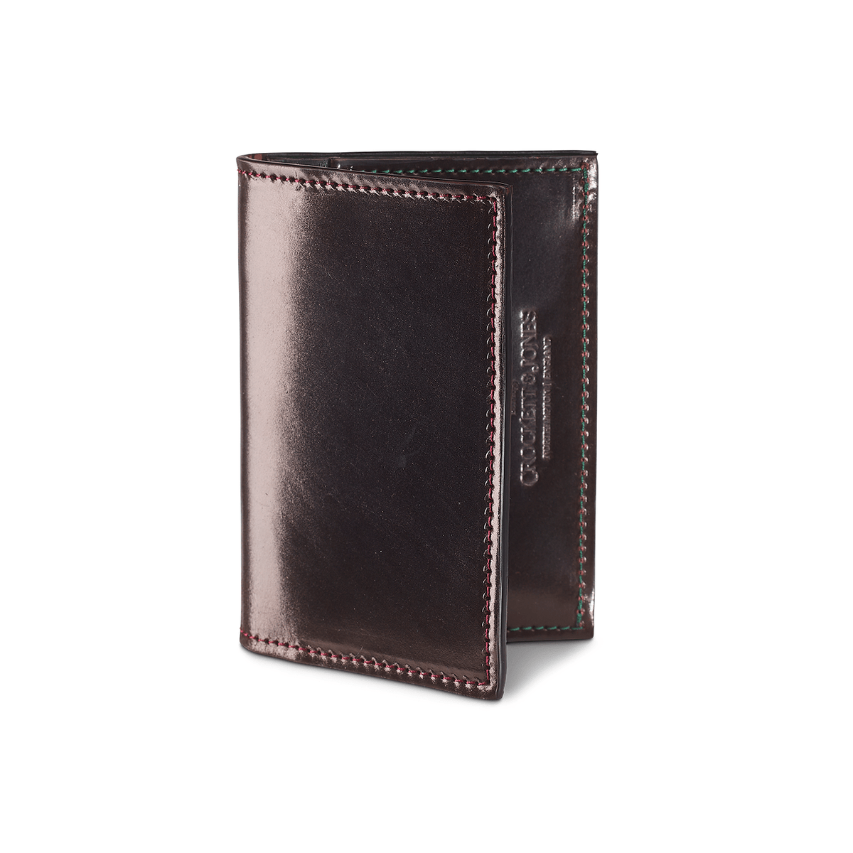 Folded Card Case – Burgundy Shell Cordovan - Crockett & Jones