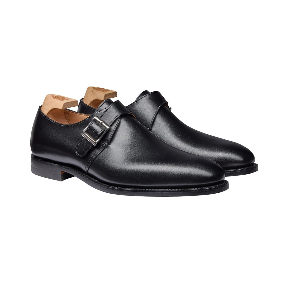 Monkton 3 Black Calf Monk Strap Herr – Crockett & Jones