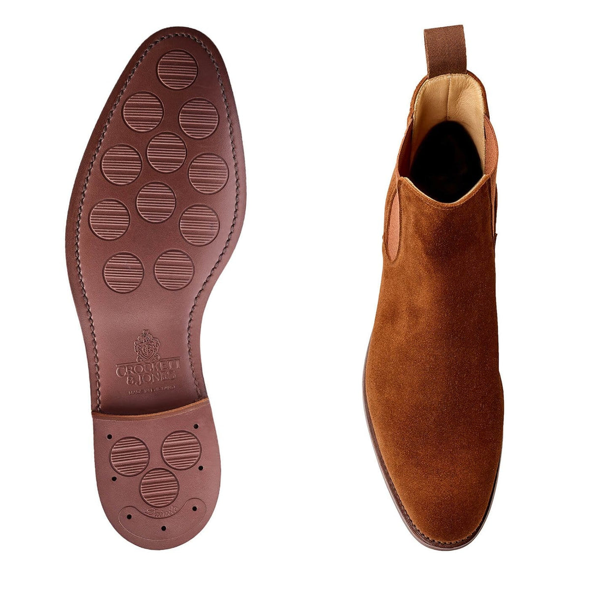 Bonnie Chelsea Boot, Polo Brown Calf Suede 'City' Crockett & Jones