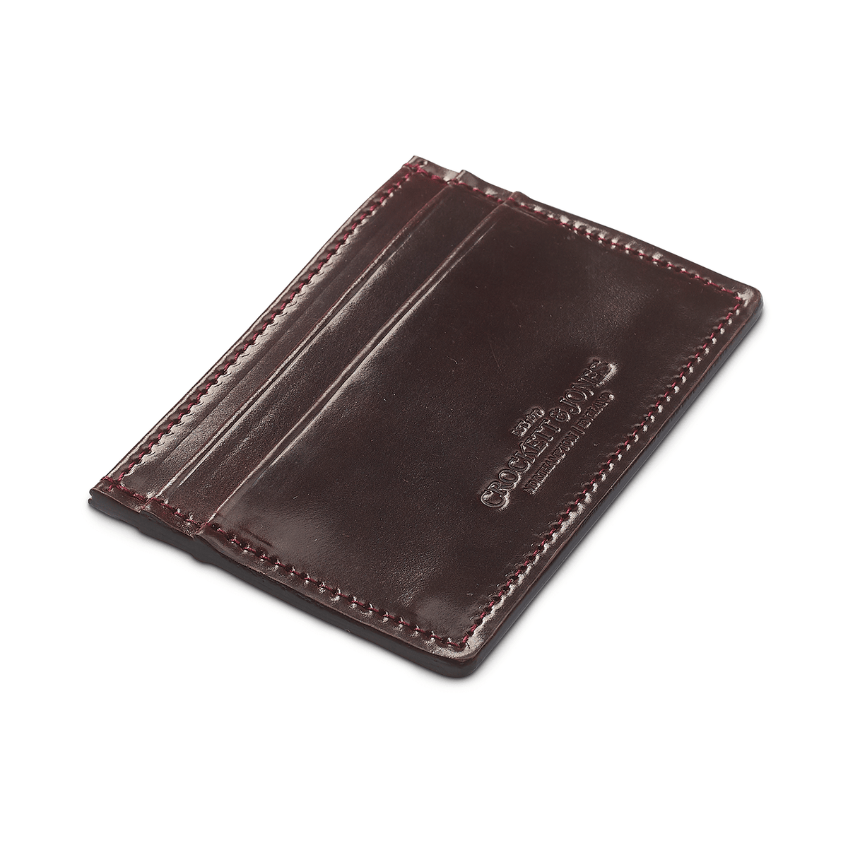 Card Holder Burgundy Shell Cordovan - Crockett & Jones