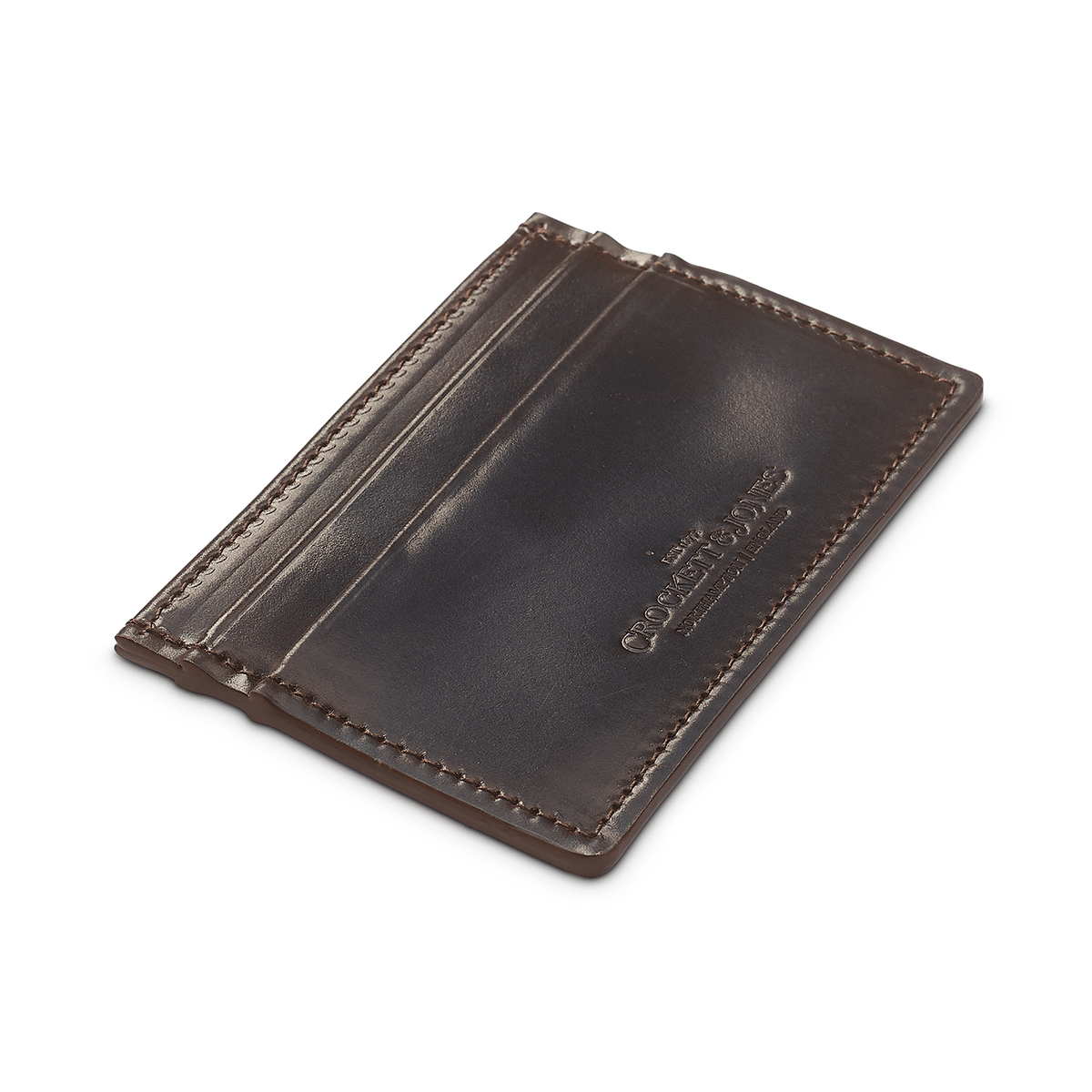Card Holder Dark Brown Shell Cordovan - Crockett & Jones