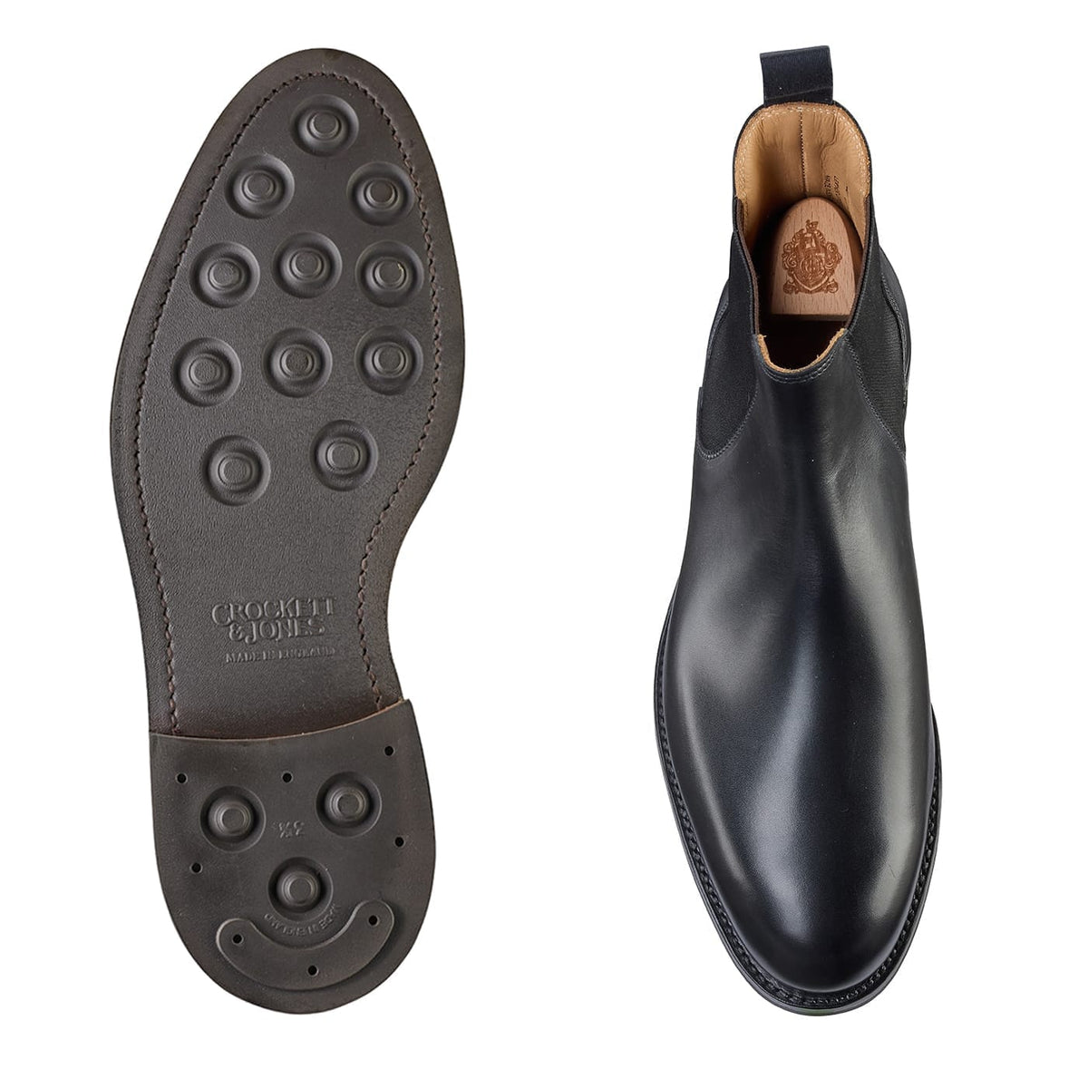 Chelsea 5 Black Wax Calf Chelsea Boots Herr – Crockett & Jones