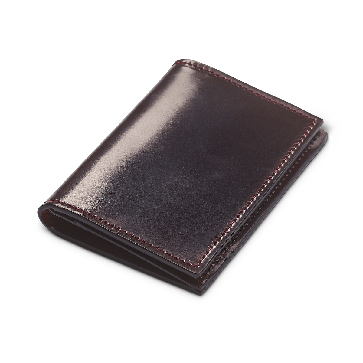 Folded Card Case – Burgundy Shell Cordovan - Crockett & Jones