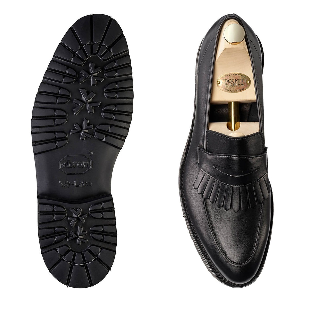 Julia Penny Loafer, Black Calf 'Vibram' Crockett & Jones
