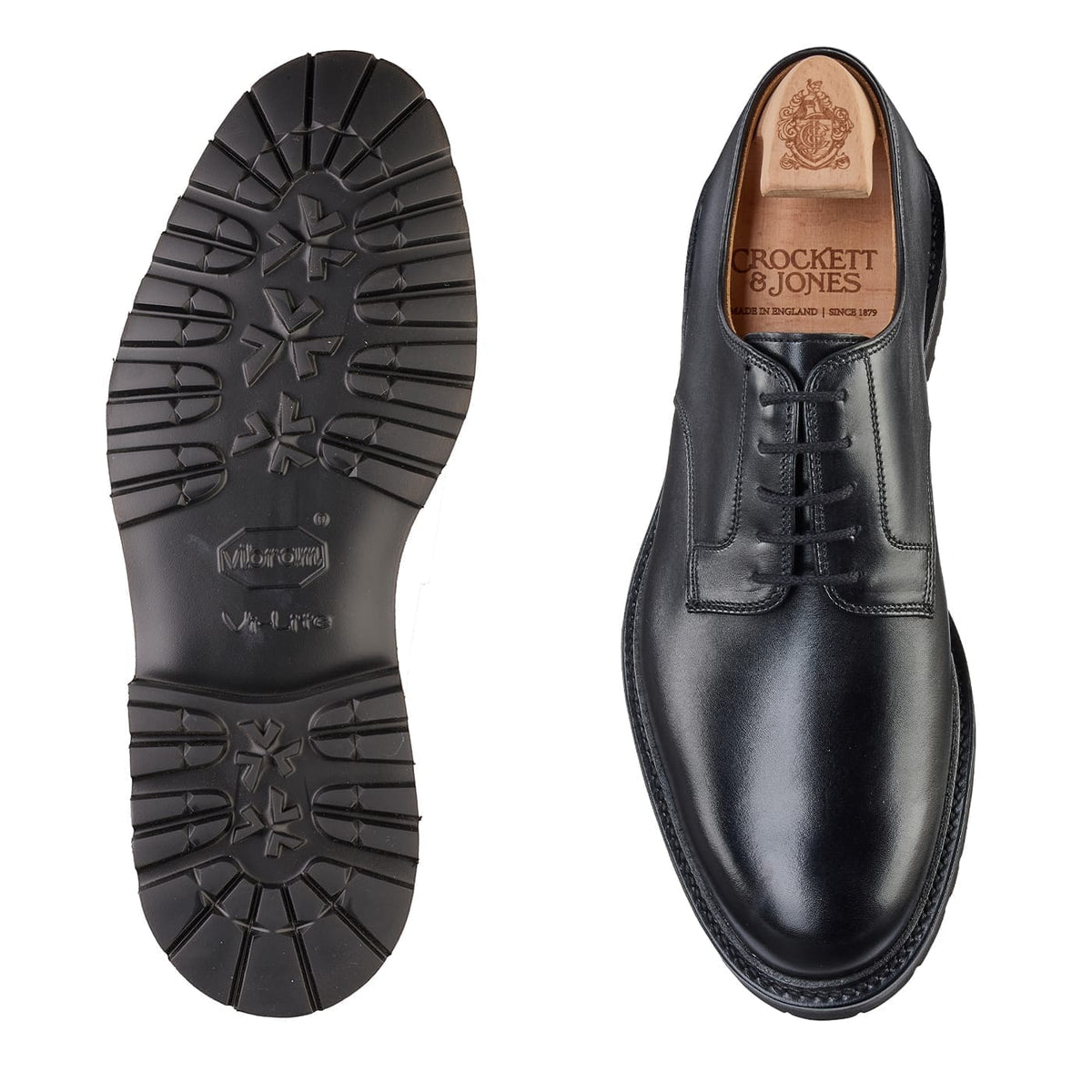 Windermere Derby, Black Calf ‘Vibram’ Crockett & Jones