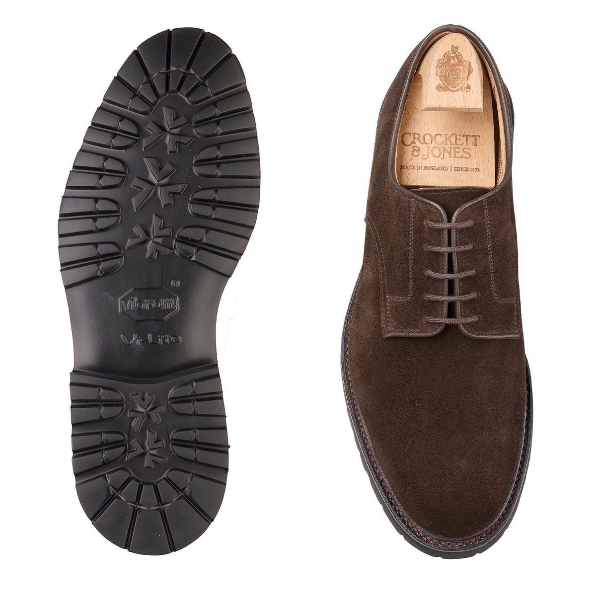 Windermere Derby, Dark Brown Suede ‘Vibram’ Crockett & Jones