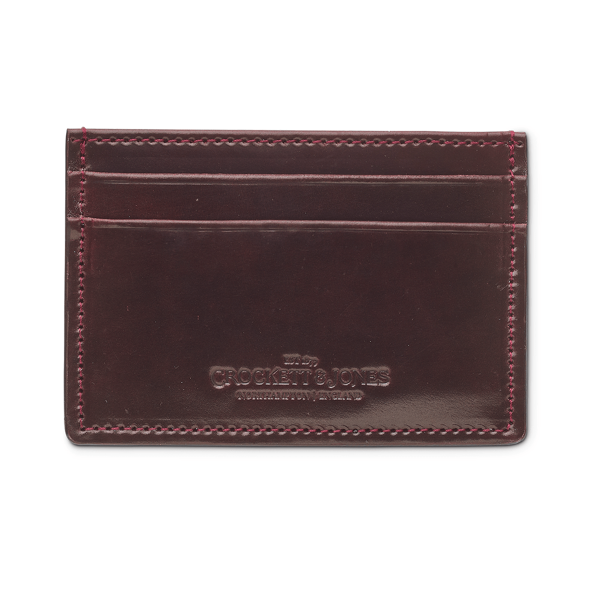 Card Holder Burgundy Shell Cordovan - Crockett & Jones