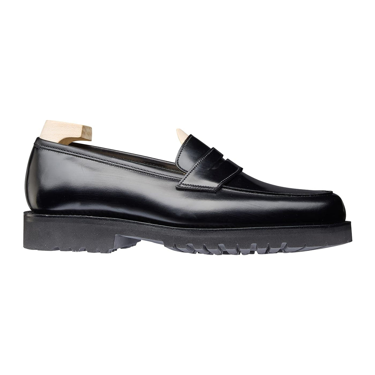 Elise Black Cavalry Calf Loafers Dam 'Vibram' Crockett & Jones