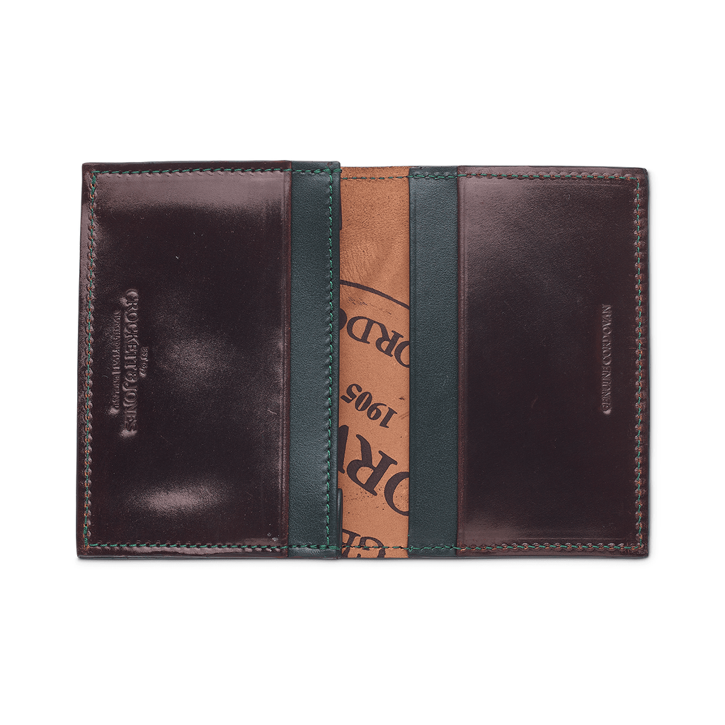 Folded Card Case – Burgundy Shell Cordovan - Crockett & Jones