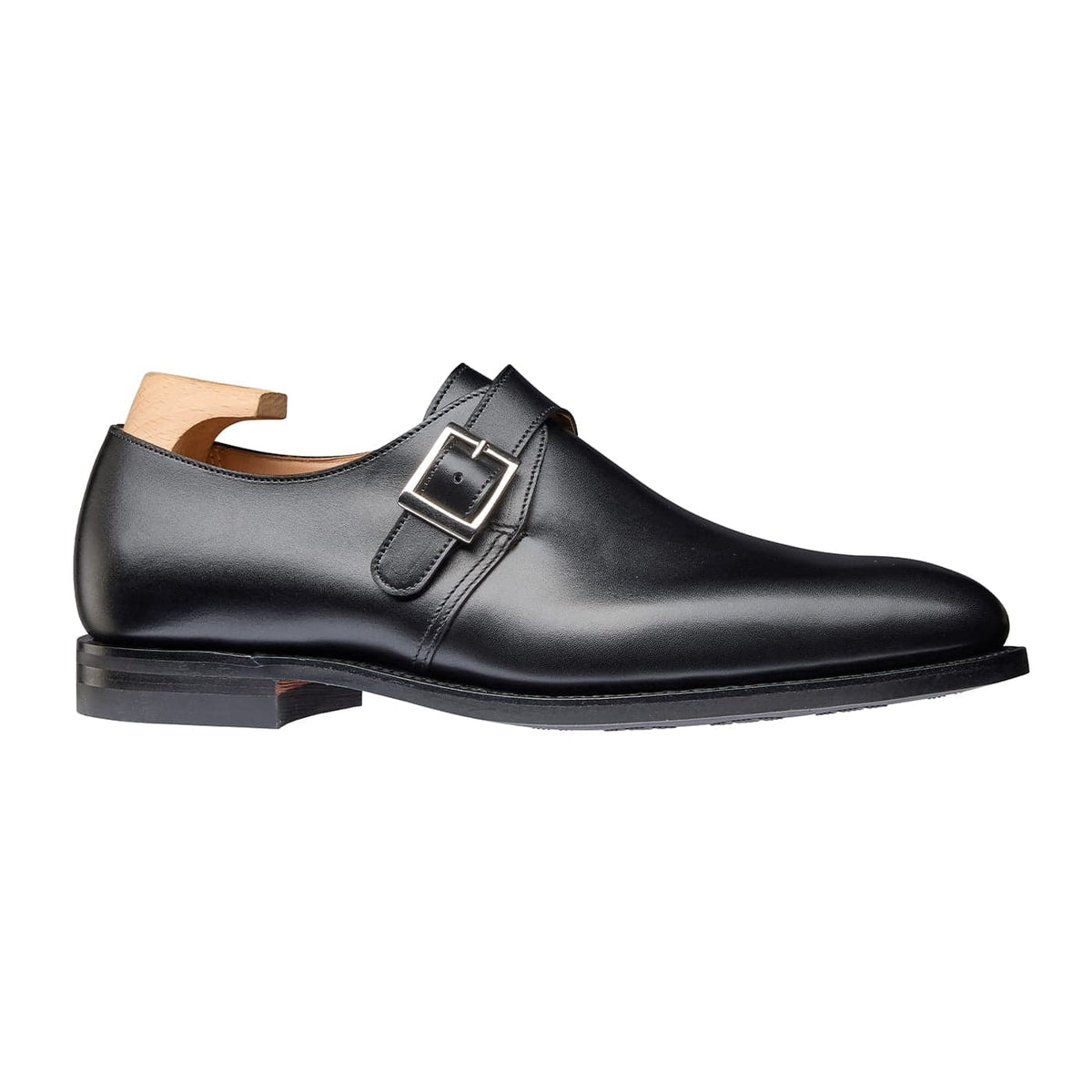 Monkton 3 Black Calf Monk Strap Herr – Crockett & Jones