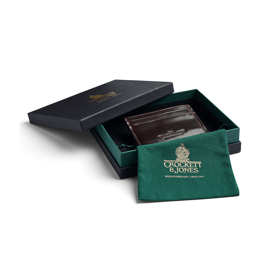 Card Holder Burgundy Shell Cordovan - Crockett & Jones