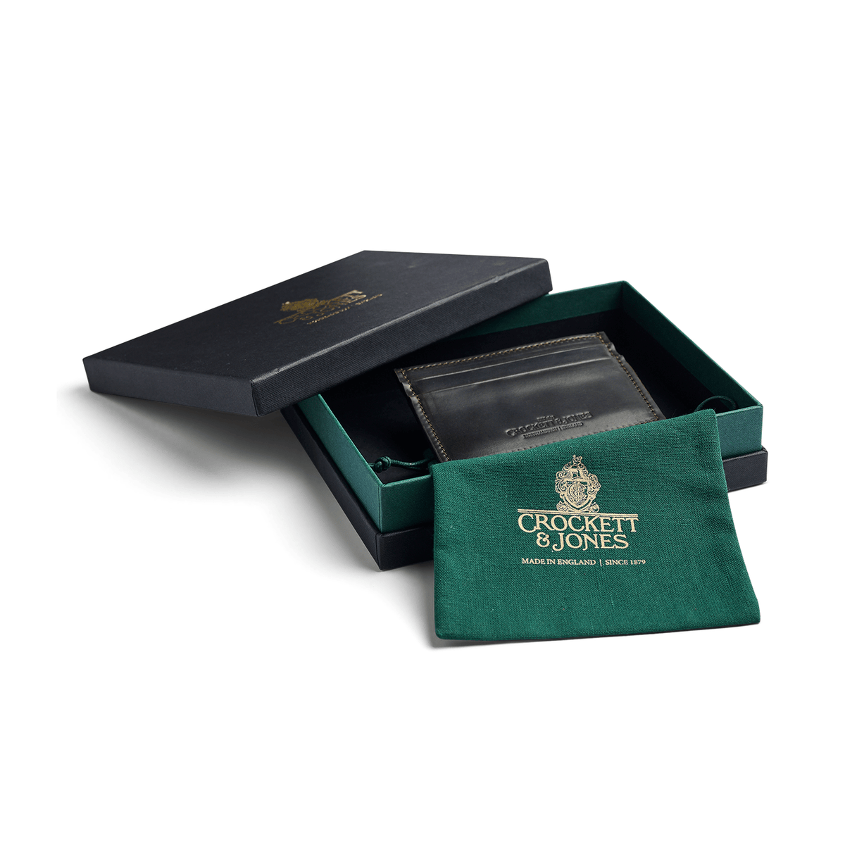 Card Holder Dark Brown Shell Cordovan - Crockett & Jones