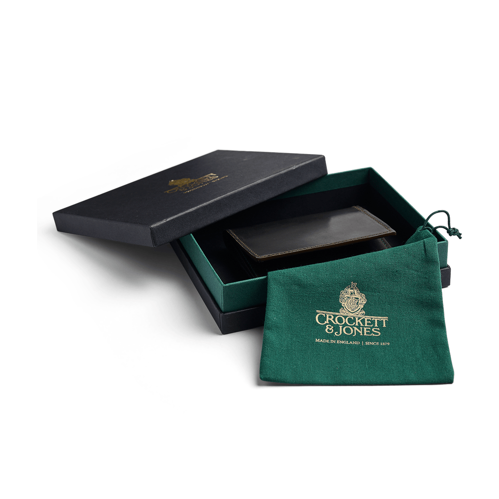 Folded Card Case – Burgundy Shell Cordovan - Crockett & Jones