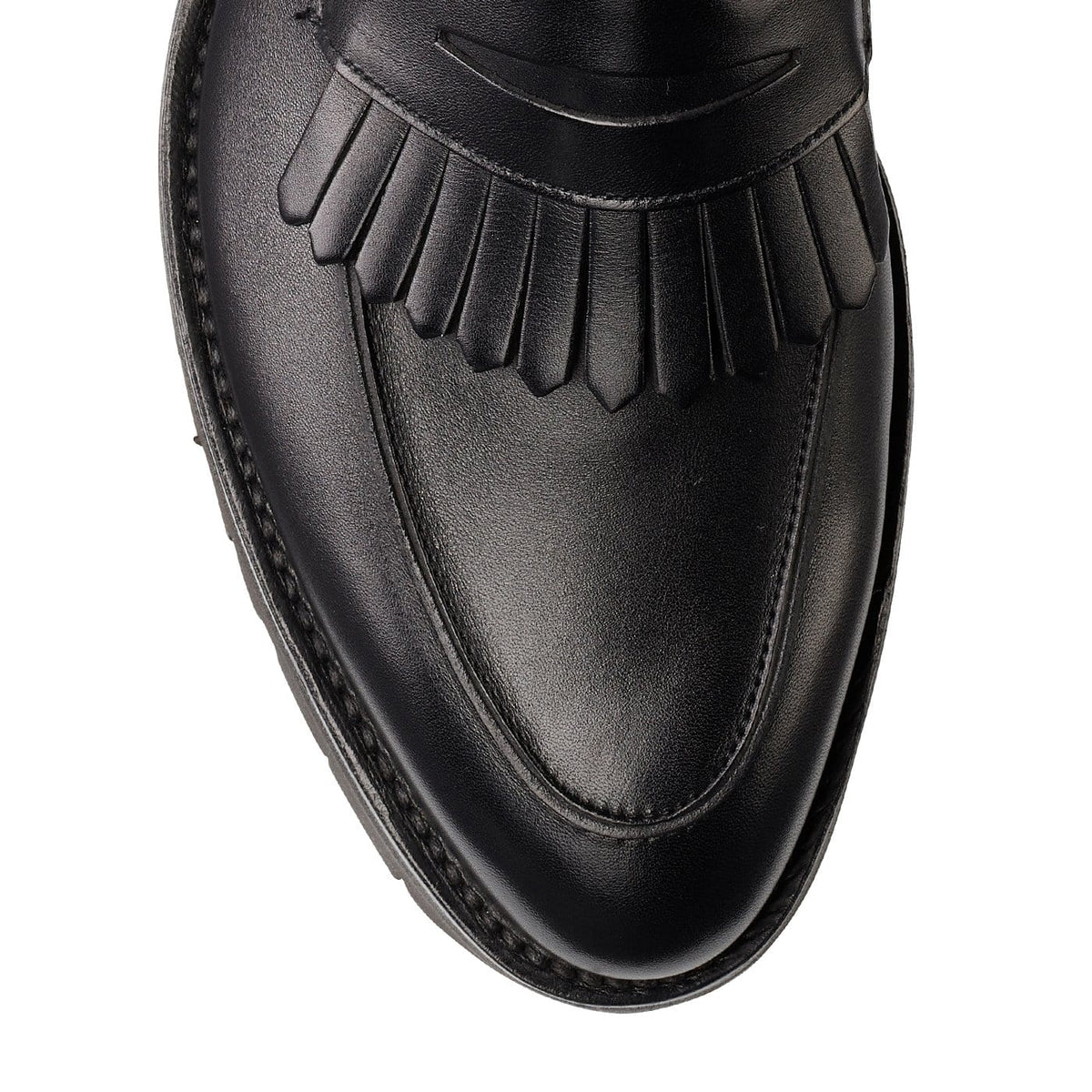 Julia Penny Loafer, Black Calf 'Vibram' by Crockett & Jones