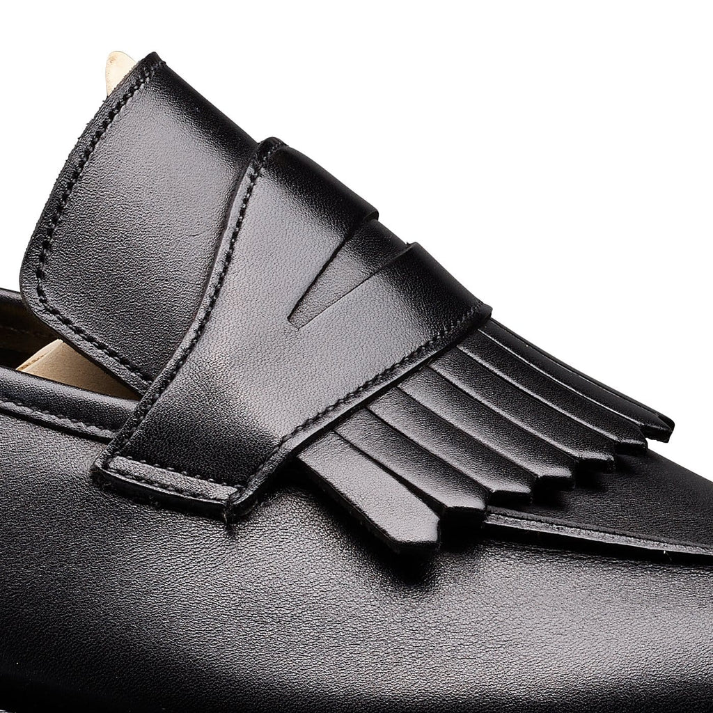 Julia Penny Loafer, Black Calf 'Vibram' by Crockett & Jones