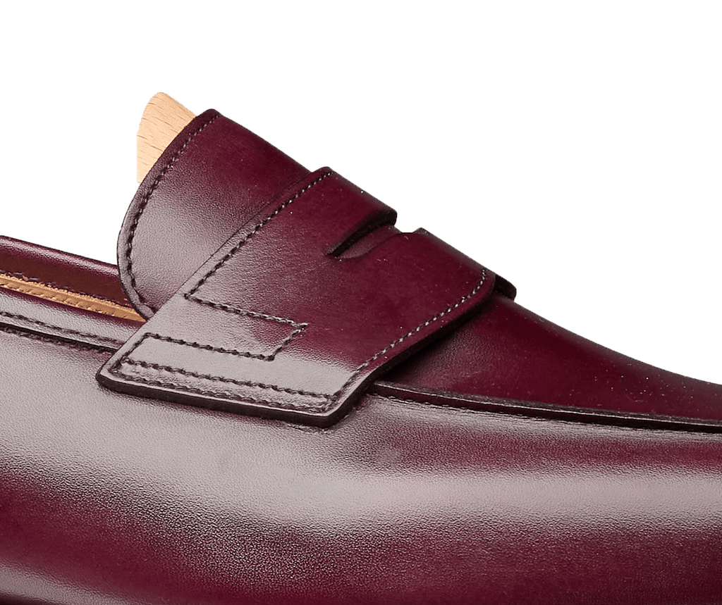 Grantham 2 Burgundy Calf Penny Loafers Herr – Crockett & Jones