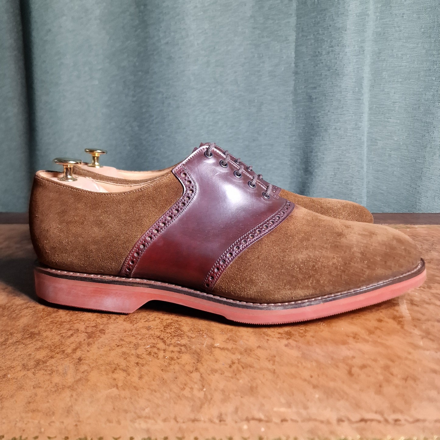 Telford Snuff Suede & Burgundy Cordovan (13F) Crockett & Jones