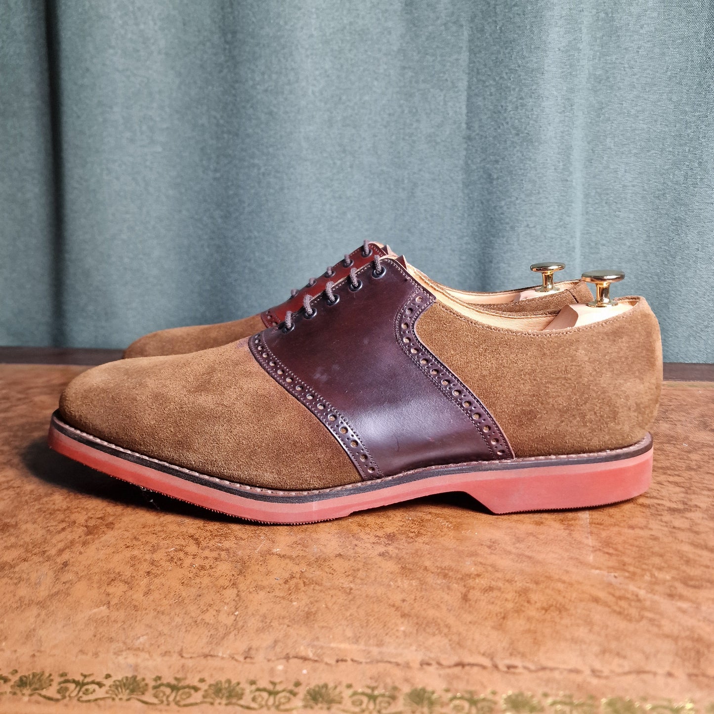 Telford Snuff Suede & Burgundy Cordovan (13F) Crockett & Jones