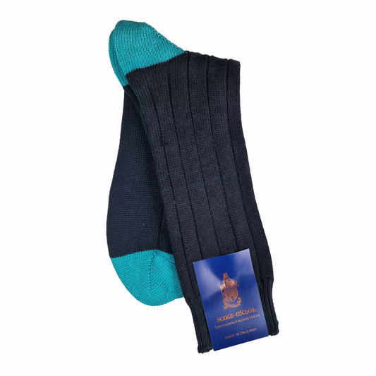 Black & Turquoise Sock, Large, Scott - Nichol