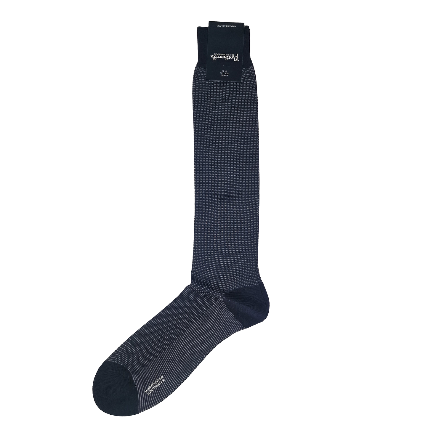 Stocking Black/Grey, Long, (Large) Cotton, Pantherella