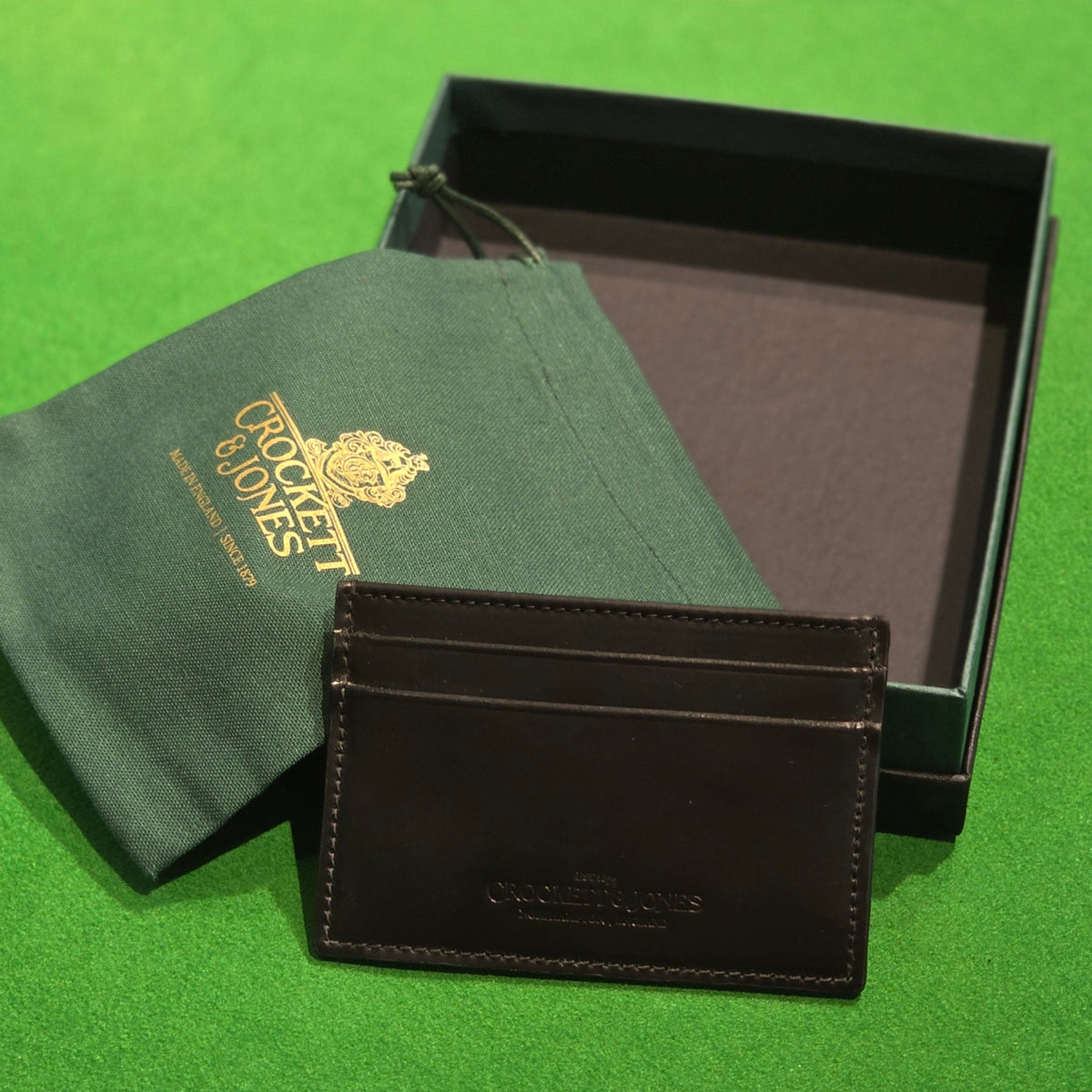 Card Holder Black Shell Cordovan - Crockett & Jones