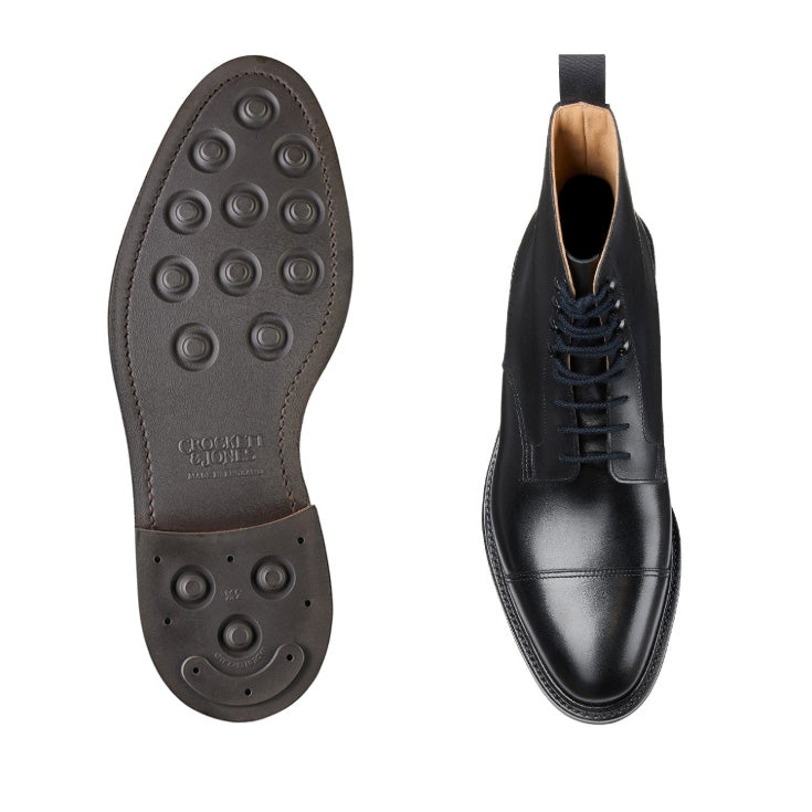 Argyll Black Wax Calf ‘Dainite’ Derby Boot, Crockett & Jones