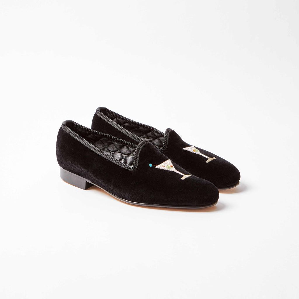 Black Velvet Martini Venetian Slippers – Bowhill & Elliott