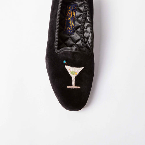 Black Velvet Martini Venetian Slippers – Bowhill & Elliott