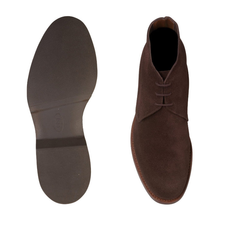 Chukka 4 Dark Brown Suede ‘Wedge’ Boot, Crockett & Jones