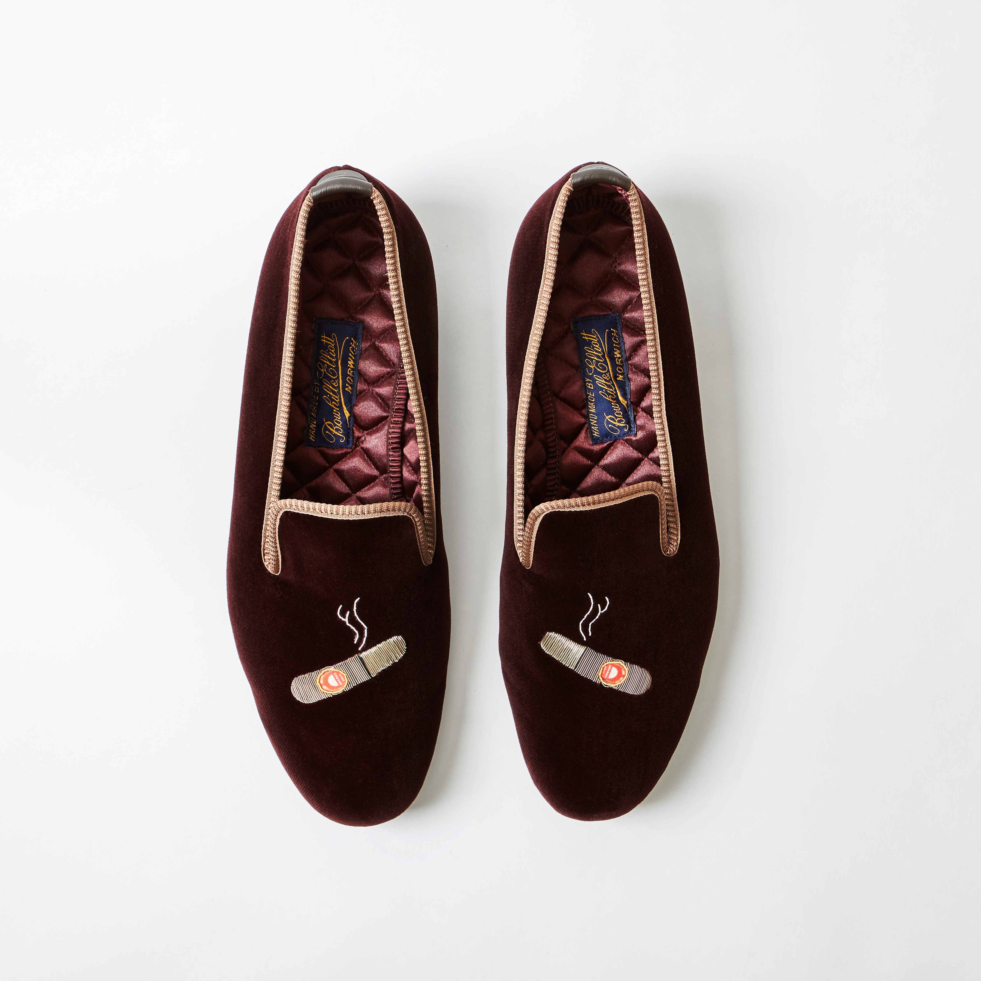 Brown Velvet Cuban Cigar Albert Slippers – Bowhill & Elliott