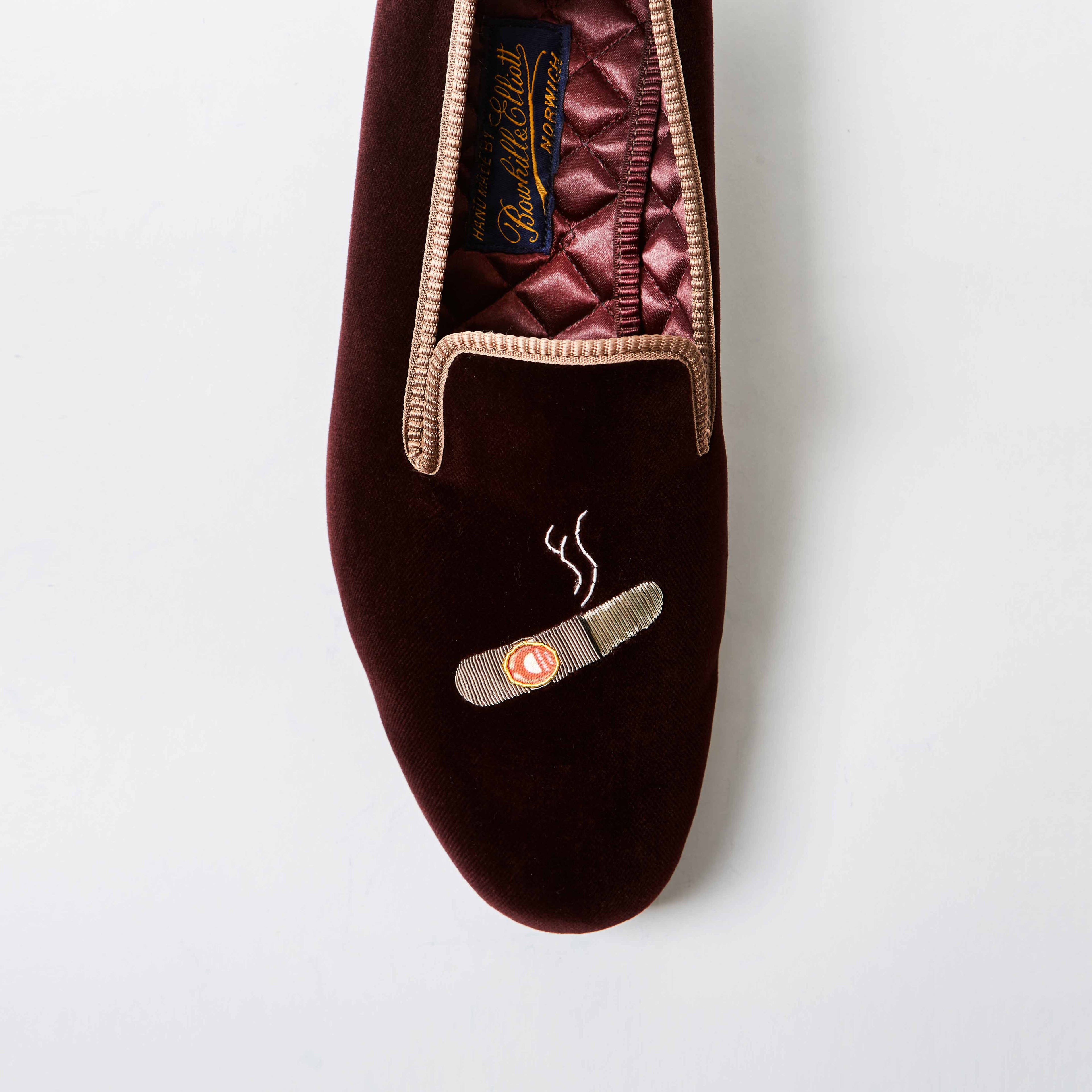 Brown Velvet Cuban Cigar Albert Slippers – Bowhill & Elliott