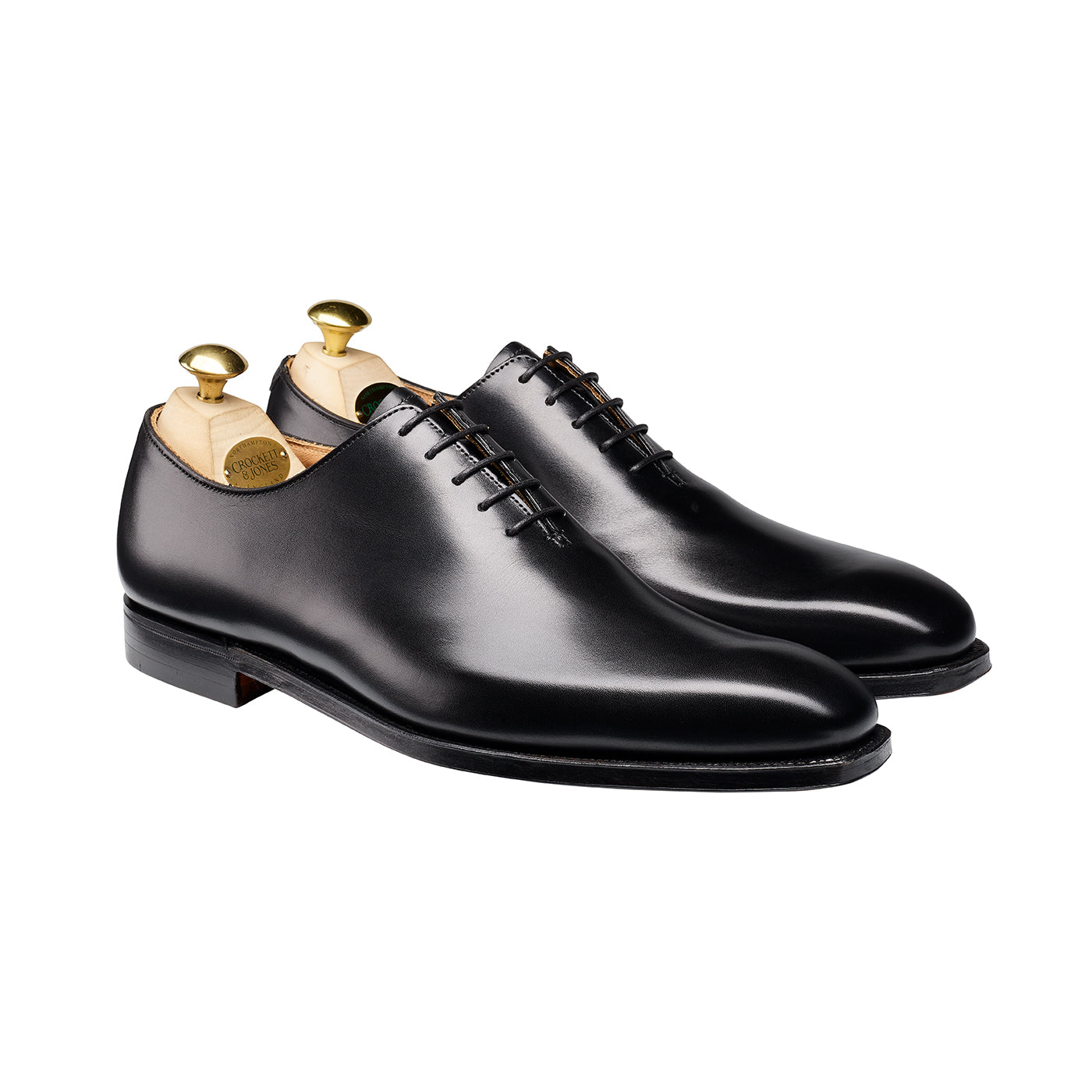 Alex, black oxford shoe made in leather branded Crockett & Jones