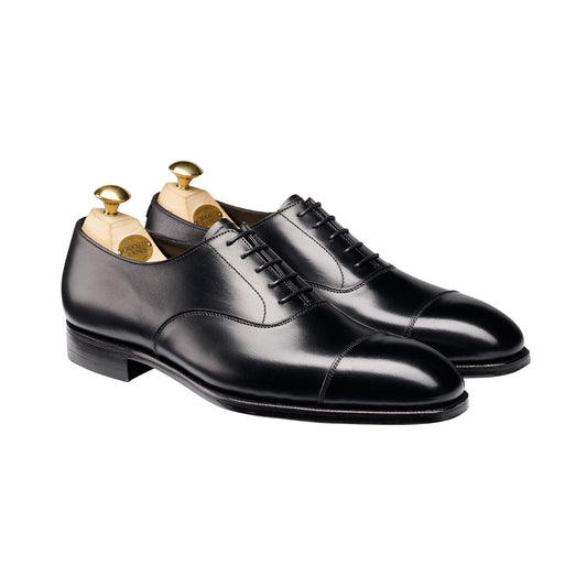 Audley, black oxford shoe made in leather branded Crockett & Jones