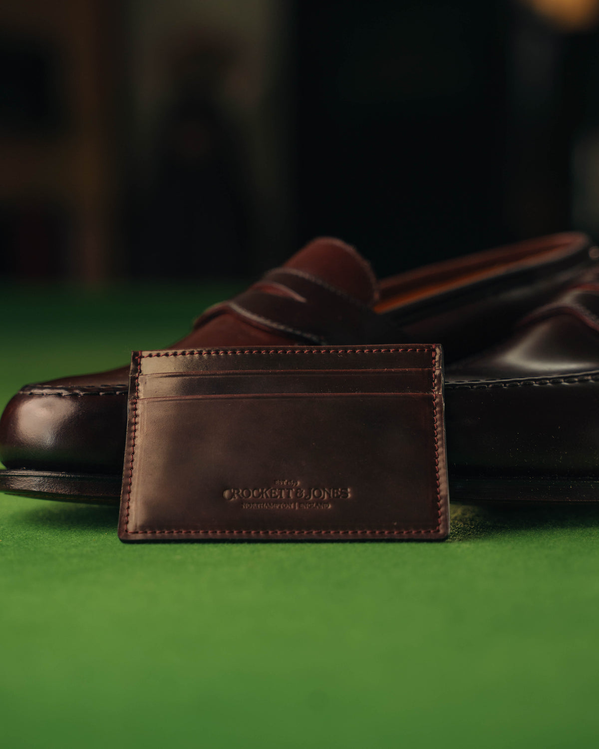 Card Holder Burgundy Shell Cordovan - Crockett & Jones