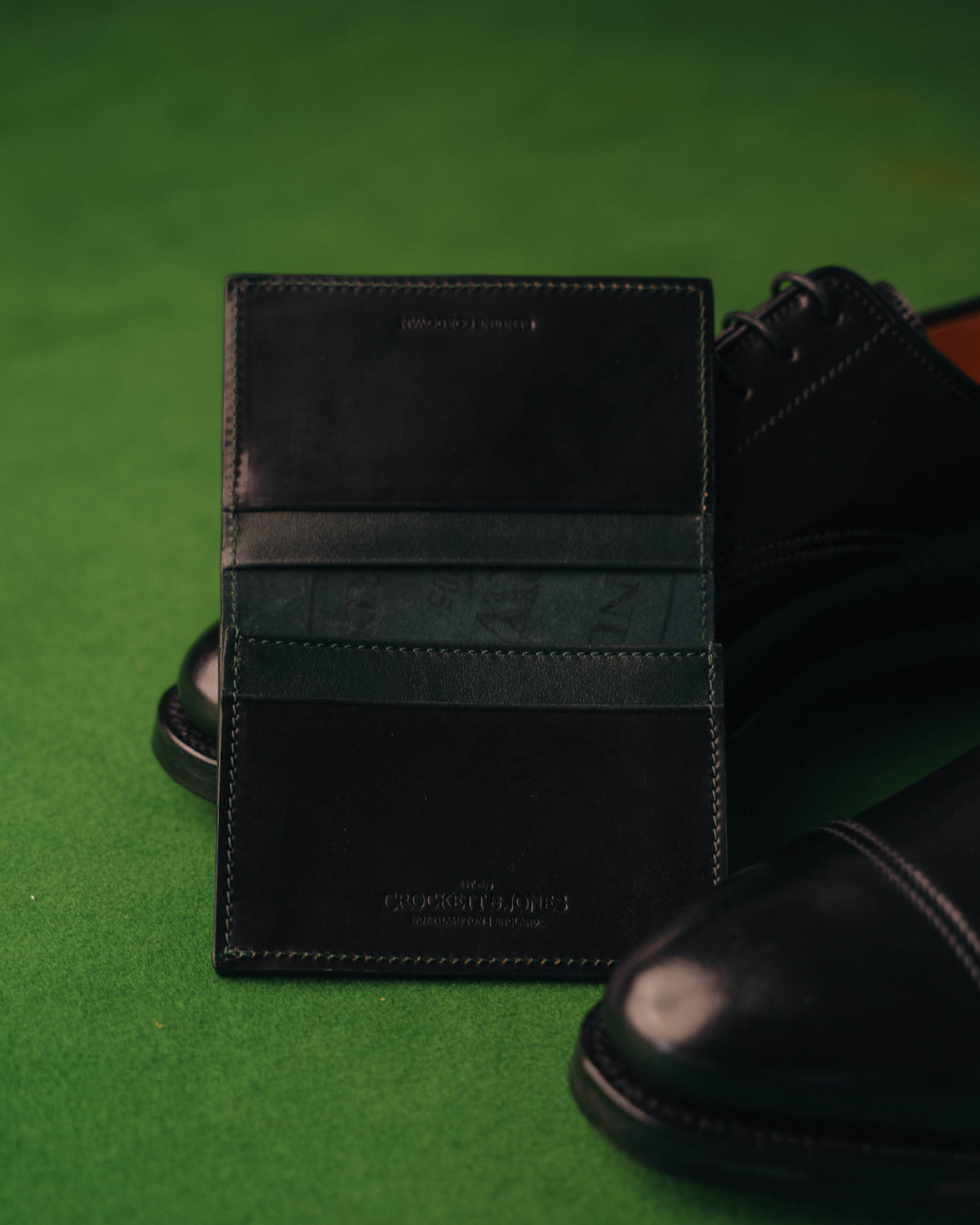 Folded Card Case – Black Shell Cordovan - Crockett & Jones
