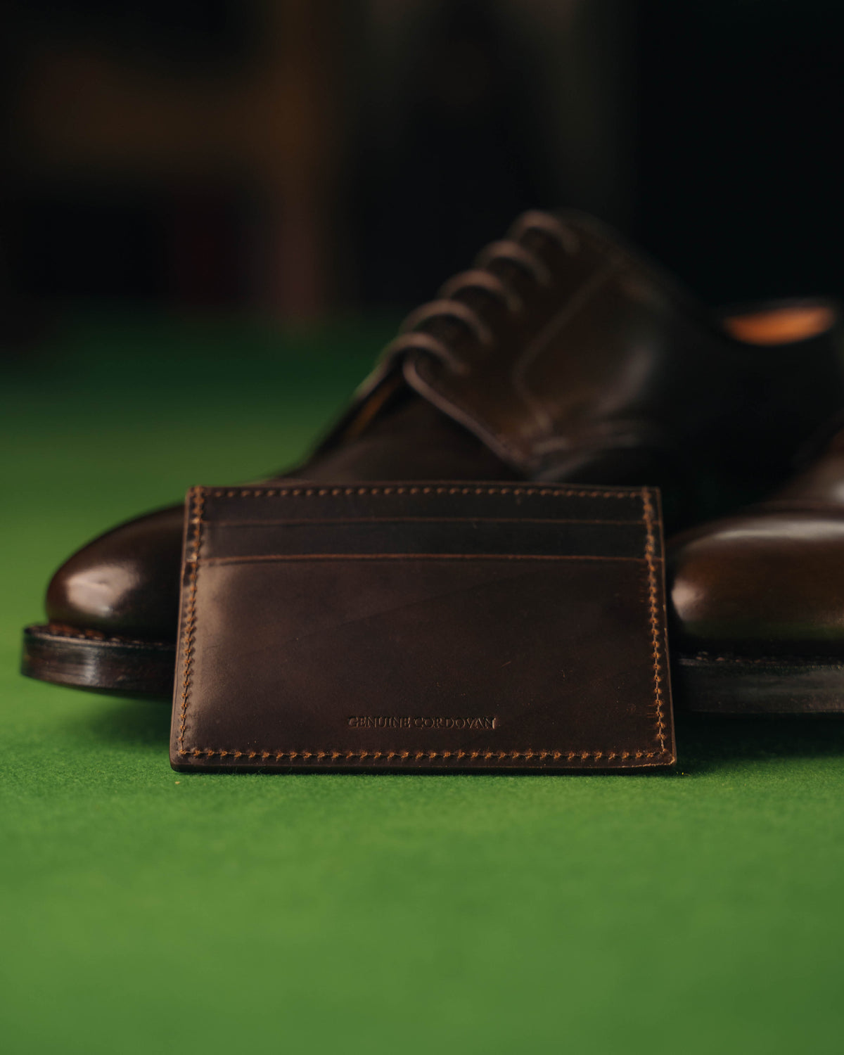 Card Holder Dark Brown Shell Cordovan - Crockett & Jones