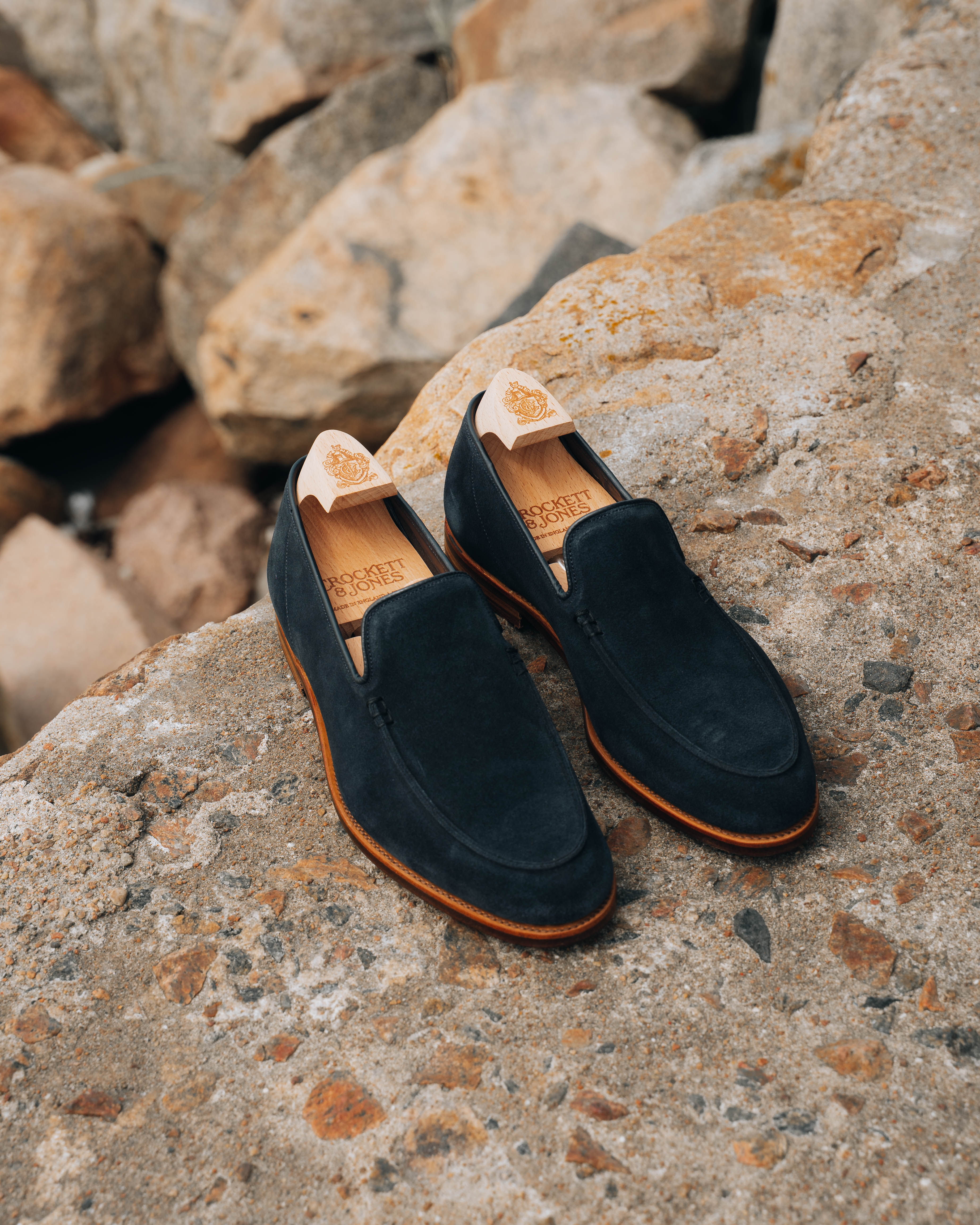 Salcombe Loafer, Ocean Suede 'Superflex' by Crockett & Jones