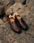 Harvard 2 Penny Loafer, Dark Brown Suede 'City' by Crockett & Jones