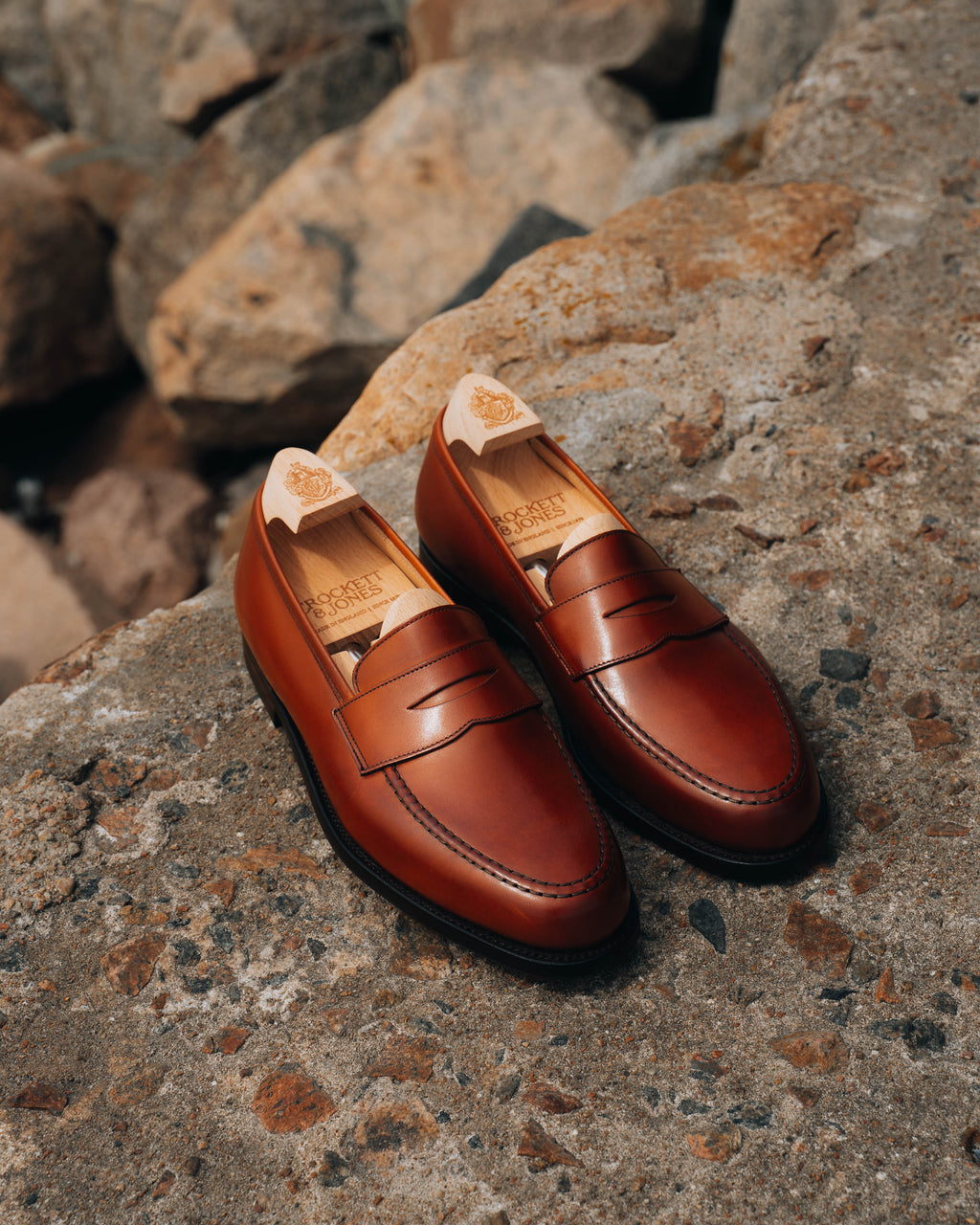 Boston Penny Loafer, Chestnut Calf 'City' by Crockett & Jones