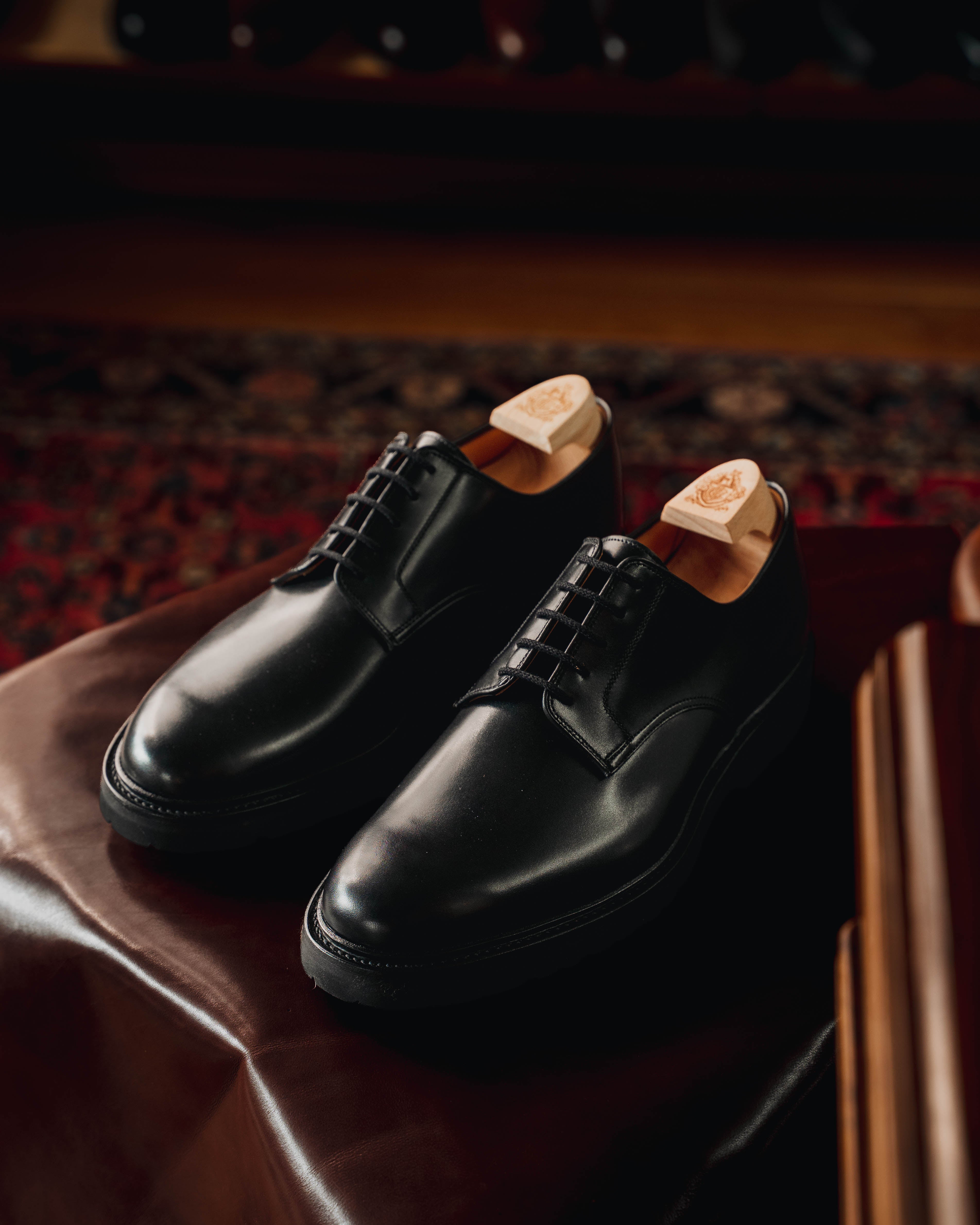 Windermere Derby, Black Calf ‘Vibram’ Crockett & Jones