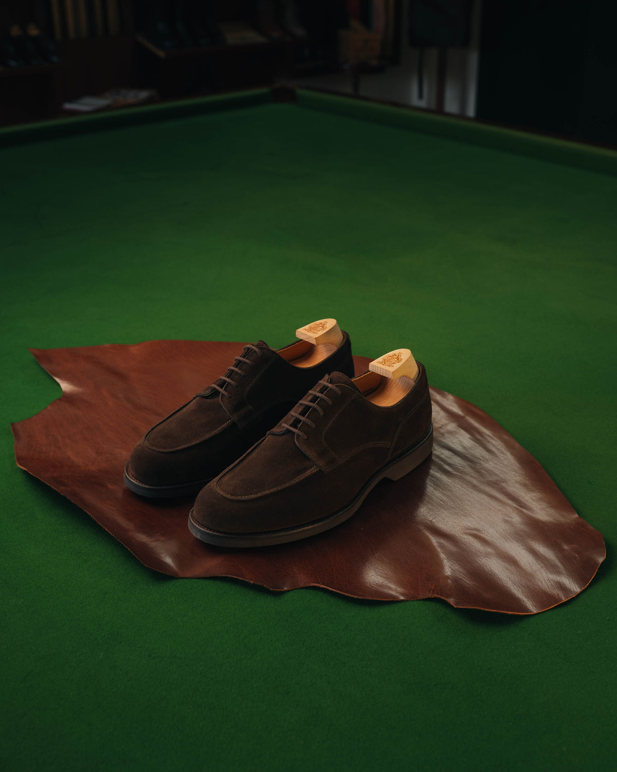 Dover Derby, Dark Brown Suede 'Wedge' by Crockett & Jones