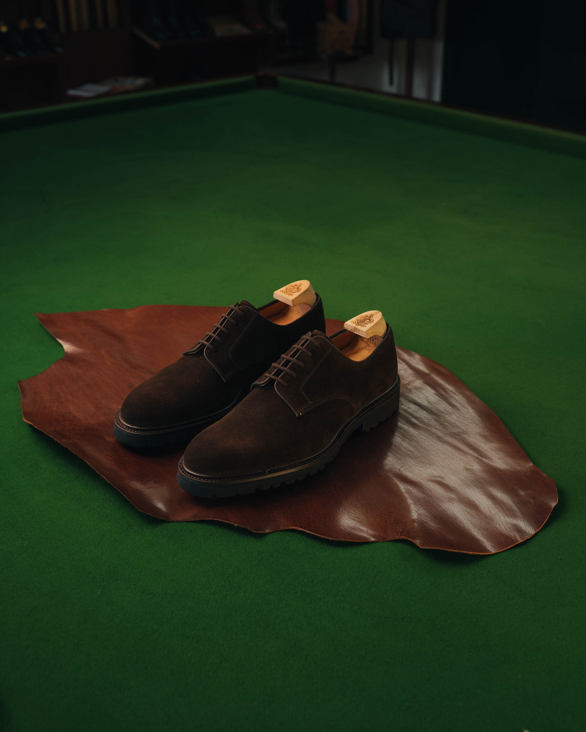 Windermere Derby, Dark Brown Suede 'Vibram' Crockett & Jones