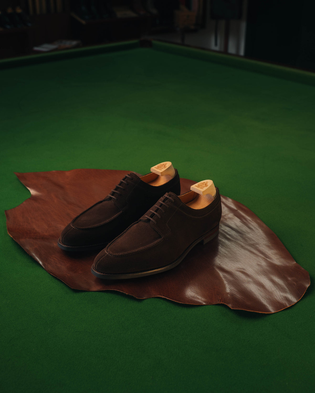 Hardwick Derby, Dark Brown Suede ‘City’ Crockett & Jones
