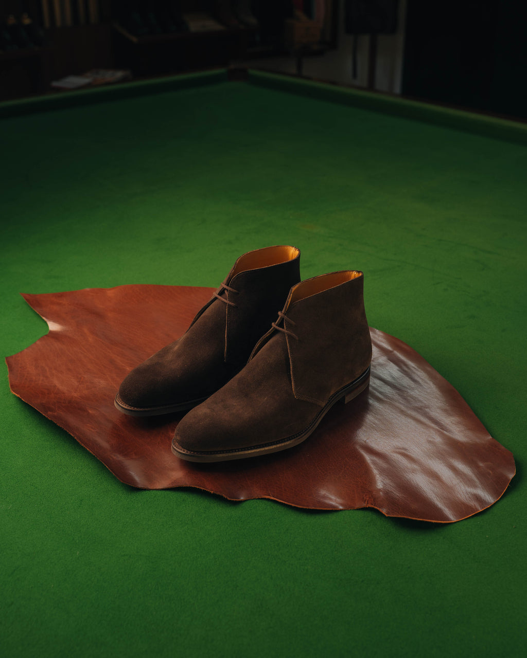Upton Chukka Boot, Dark Oak Suede 'City' by Crockett & Jones