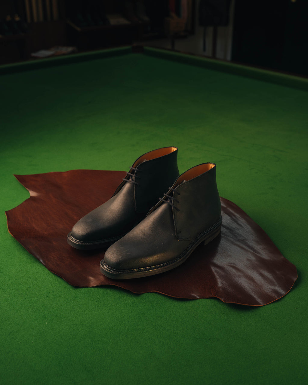 Molton Chukka Boot, Black Rough-Out Suede ‘Dainite’ Crockett & Jones