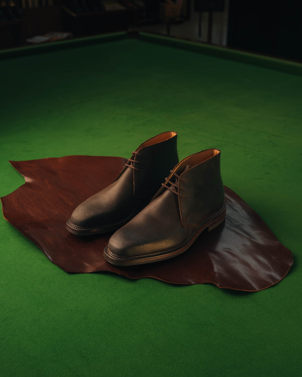 Molton Chukka Boot, Dark Brown Rough-Out Suede 'Dainite' by Crockett & Jones